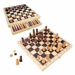 Fun Factory Chess & Checkers Fold Up Game Board