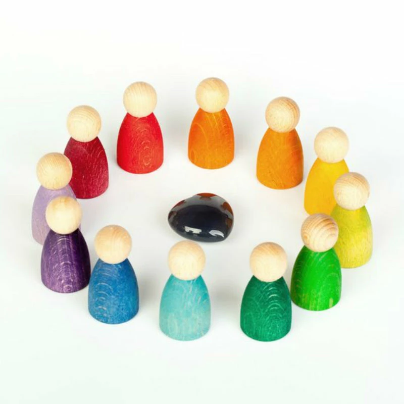 Grapat 12 Nins Rainbow Peg People 2 Grapat 12 Nins Rainbow Peg People - Image 2