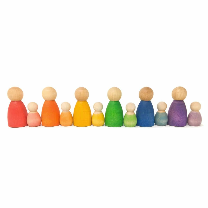 6 Baby Nins Rainbow Peg People Grapat 6 Baby Nins Rainbow Peg People -Le Toy Van Shop