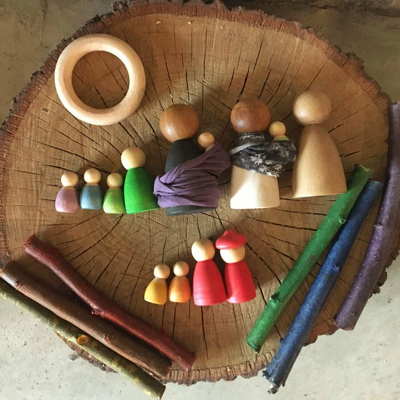 6 Baby Nins Rainbow Peg People Grapat 6 Baby Nins Rainbow Peg People -Le Toy Van Shop