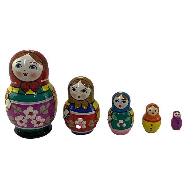 Russian Treasures Village Traditional Babushka Dolls Set 5pc 7 Russian Treasures Village Traditional Babushka Dolls Set 5pc - Image 7