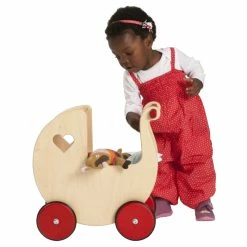 Moover Dolls Pram Natural With Red Wheels 2 Moover Dolls Pram Natural With Red Wheels -Le Toy Van Shop MOV Dolls Pram Natural 3 800x800 crop center