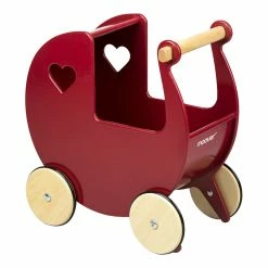 Moover Dolls Pram Red With Natural Wheels