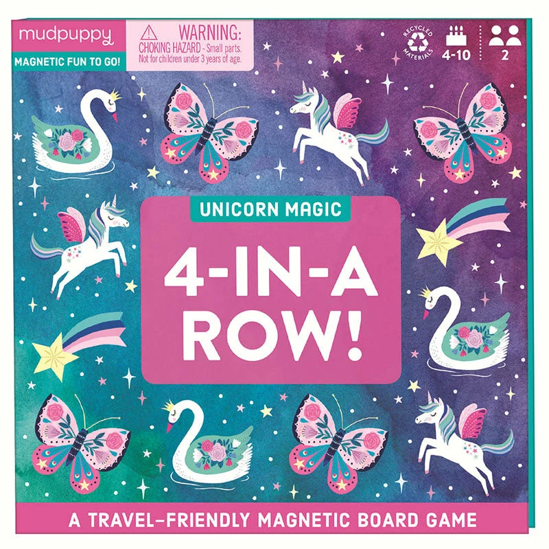 Unicorn Magic 4-in-a-Row Magnetic Board Game Mudpuppy Unicorn Magic 4-in-a-Row Magnetic Board Game -Le Toy Van Shop MP