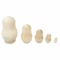 Russian Treasures Babushka Nesting Dolls Blank 8cm Set 5pc