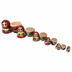 Russian Treasures Kirov Red Traditional Babushka Dolls Set 6pc -Le Toy Van Shop TraditionalRed2 800x800 crop center