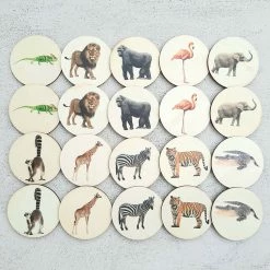My Little Set Jungle Animals Real Life Memory Match Discs